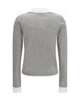 Miu Miu Gray Cotton Long Sleeve T-Shirt