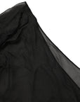 Dolce & Gabbana Black Wrap Sheer Chiffon One Shoulder Top