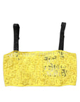 Dolce & Gabbana Yellow Cotton Crepe Chiffon Crop Bralette Top