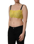 Dolce & Gabbana Yellow Cotton Crepe Chiffon Crop Bralette Top