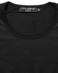 Dolce & Gabbana Black Cotton Round Neck Short Sleeve T-shirt