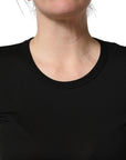 Dolce & Gabbana Black Cotton Round Neck Short Sleeve T-shirt