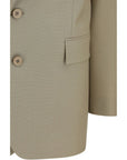 Saint Laurent Beige Wool Oves Aries Blazer