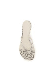 Amina Muaddi Gray Calf Leather Bos Taurus Flat Sandals