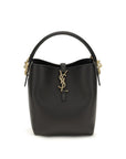 Saint Laurent Black Calf Leather Bos Taurus Backet Bag