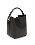 Saint Laurent Black Calf Leather Bos Taurus Backet Bag