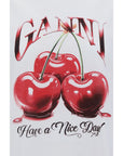 Ganni White Cotton T-Shirt