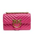 PINKO Pink Leather Love One Mini Shoulder Bag