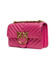 PINKO Pink Leather Love One Mini Shoulder Bag