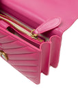 PINKO Pink Leather Love One Mini Shoulder Bag