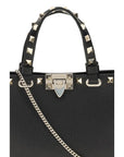 Valentino Garavani Black Calf Leather Bos Taurus Handbag