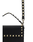 Valentino Garavani Black Calf Leather Bos Taurus Shoulder Bag