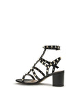 Valentino Garavani Black Calf Leather Bos Taurus Strap-On Sandals