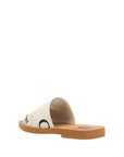 Chloé White Cotton Flat Sandals