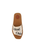 Chloé White Cotton Flat Sandals