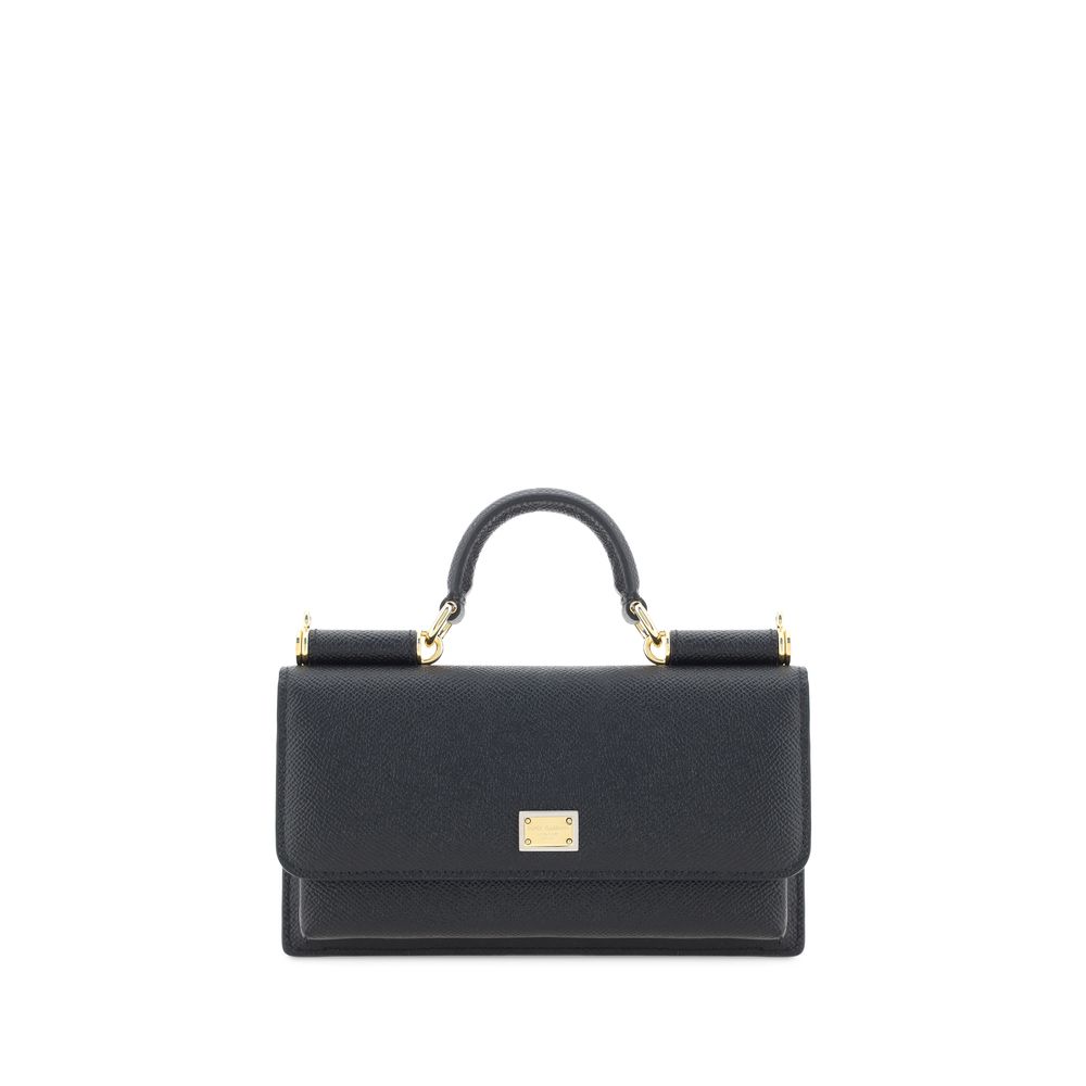 Dolce &amp; Gabbana Black Calf Leather Bos Taurus Shoulder Bag