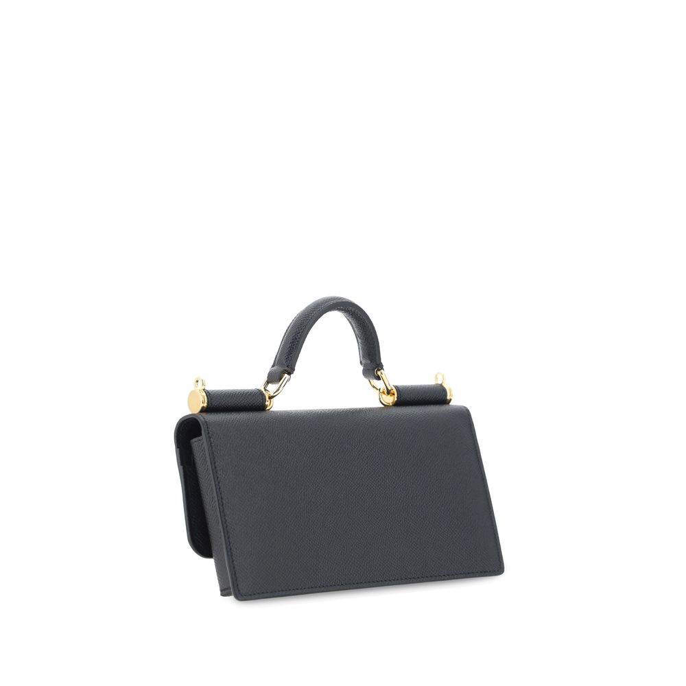 Dolce &amp; Gabbana Black Calf Leather Bos Taurus Shoulder Bag
