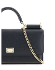 Dolce & Gabbana Black Calf Leather Bos Taurus Shoulder Bag