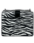 Michael Kors Greenwich Small Print Logo Crossbody Tote Chain Bag Black/White $498