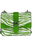 Michael Kors Greenwich Small Print Logo Crossbody Tote Chain Bag  Jungle Green $498