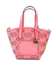 Michael Kors Kimber Small Tea Rose Leather 2-In-1 Zip Tote Messenger Bag Purse