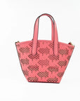 Michael Kors Kimber Small Tea Rose Leather 2-In-1 Zip Tote Messenger Bag Purse