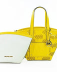 Michael Kors Kimber Small Daffodil Leather 2-In-1 Zip Tote Messenger Bag Purse