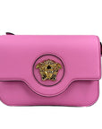 Versace La Medusa Pink Leather Shoulder Crossbody Bag Purse