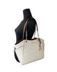 Michael Kors Jet Set Travel Large Logo Tote Vanilla