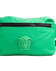 Versace Small Bright Green Nylon Matte Medusa Belt Bag Waist Fanny Pack Purse