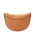 Michael Kors Dover Small Luggage Pebbled Leather Half Moon Crossbody Bag Purse