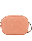 Michael Kors Jet Set Travel Medium Sherbert Leather Oval Camera Crossbody Bag