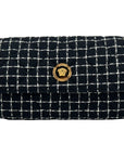 Versace Wallet On A Chain Fabric Black Crossbody Bag