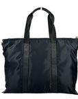 Versace Black Nylon Fabric La Medusa Shoulder Tote Bag