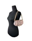 Michael Kors Mila Small Snakeskin Messenger Crossbody Bag