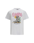 Ganni White Cotton T-Shirt