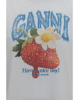 Ganni White Cotton T-Shirt