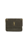Saint Laurent Gray Lamb Ovis Aries Aries Shoulder Bag