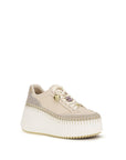 Chloé Beige Calf Leather Bos Taurus Platform Sneakers