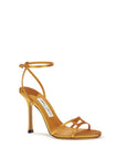 Jimmy Choo Orange Silk Stiletto Heel Sandals