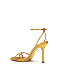 Jimmy Choo Orange Silk Stiletto Heel Sandals