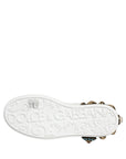 Dolce & Gabbana White Gold Studded Portofino Sneakers Shoes