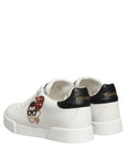 Dolce & Gabbana White Patch Calfskin Nappa Portofino Sneakers Shoes