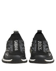 Dolce & Gabbana Black White Sorrento Slip-On Logo Sneakers Shoes