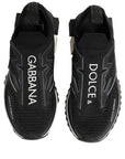 Dolce & Gabbana Black White Sorrento Slip-On Logo Sneakers Shoes