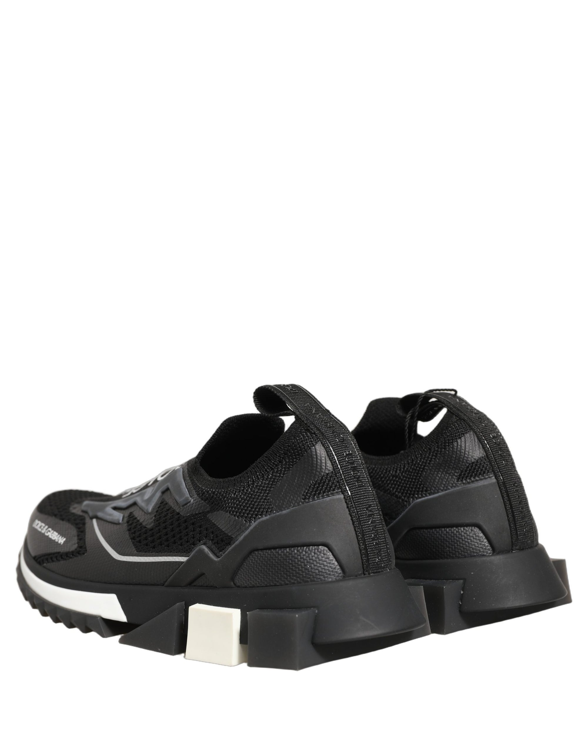Dolce &amp; Gabbana Black White Sorrento Slip-On Logo Sneakers Shoes