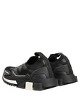 Dolce & Gabbana Black White Sorrento Slip-On Logo Sneakers Shoes