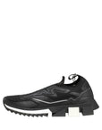 Dolce & Gabbana Black White Sorrento Slip-On Logo Sneakers Shoes