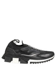 Dolce & Gabbana Black White Sorrento Slip-On Logo Sneakers Shoes