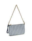 Fendi Blue Cotton Clutch Bag